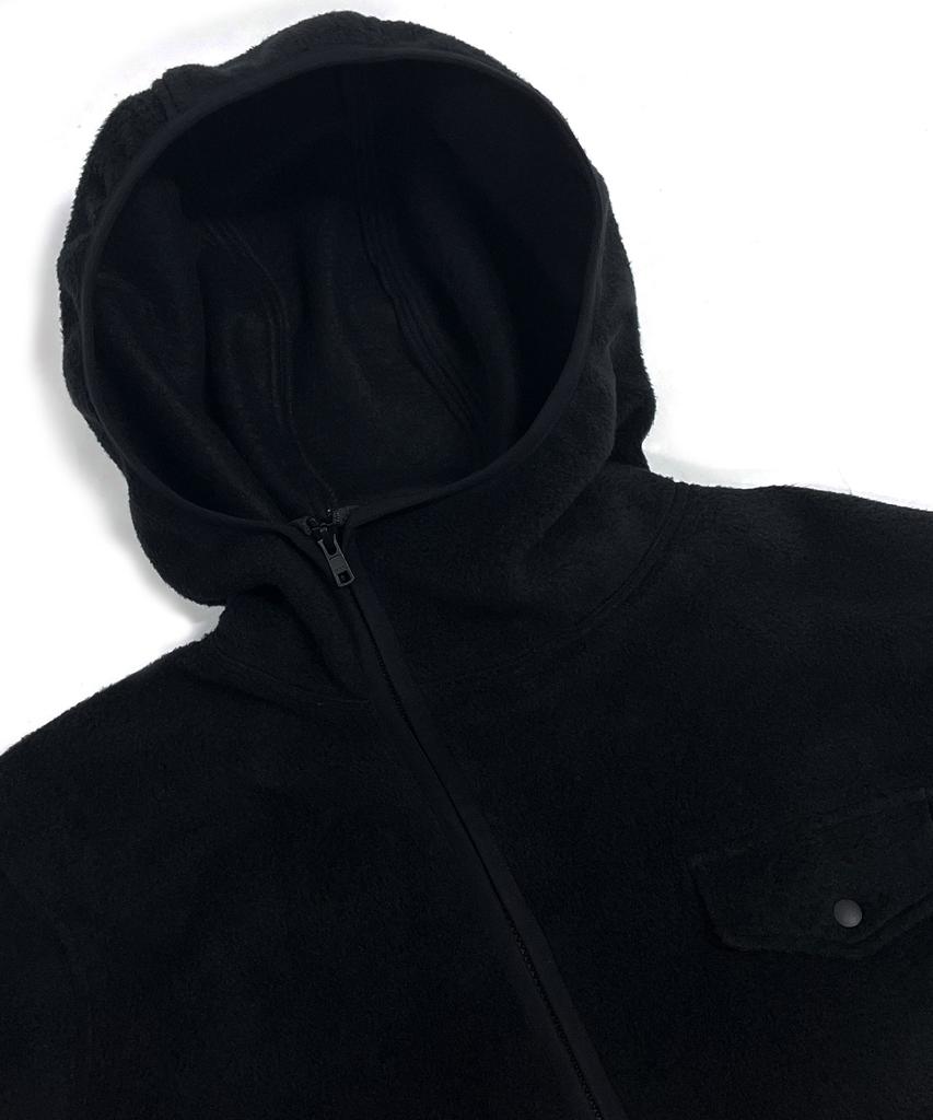 Zplish Fleece Hoodie Zip-Up Jacket Black