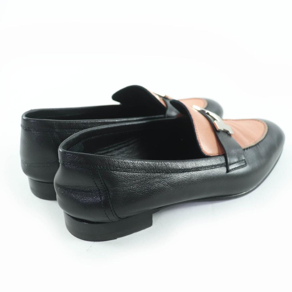 Mocasini HERMES superbi mocasini paris HMetal Piele Negru bej 37 17208Z Folosit