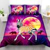 Vibrant Blue Zebra Print Duvet Cover Set Playful Stylish Bedding Suitable Children Kids And Adults Warm Soft And Breathable