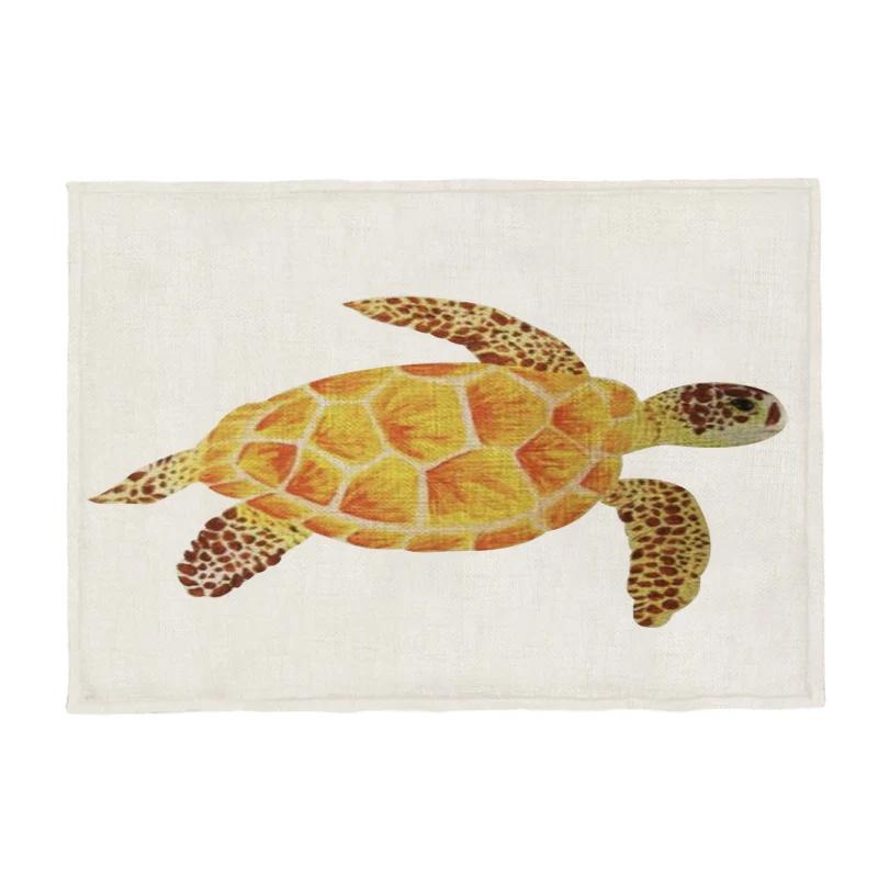 Ocean Animal Sea Turtle Placemat Non-Slip Washable Place Mat for Home Party Dining Tables Wedding Kitchen Banquets Decor