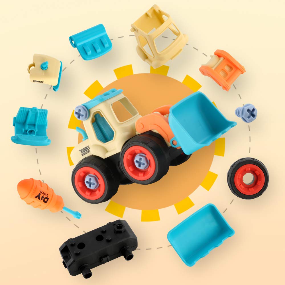 JoyGrow Construction Set of DIY Educational Construction Pretend Sandbox Mini Gift for Boys and Girls Vehicles, 4, Toys, Excavator, Play, Play, Cars,