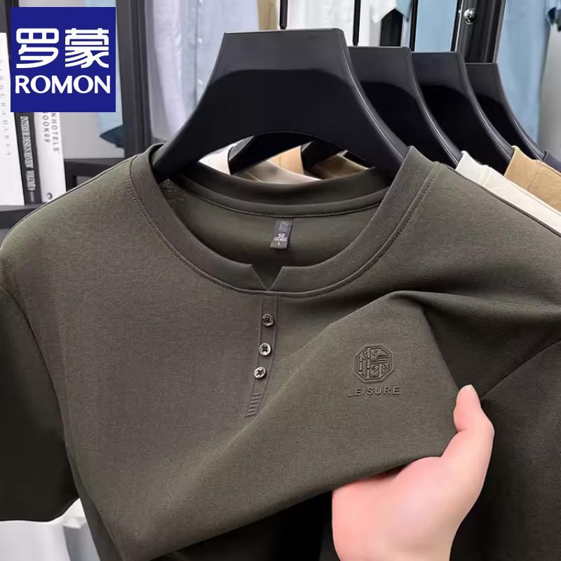 Luomeng Men s Easy Care Linen Blend Short Sleeve T-shirt M