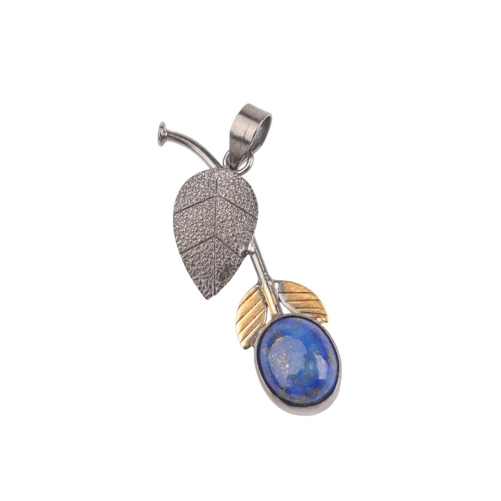 Natural Lapis Lazuli Pendant 925 Sterling Silver Handmade Gemstone Jewelry Gift PP-55-32