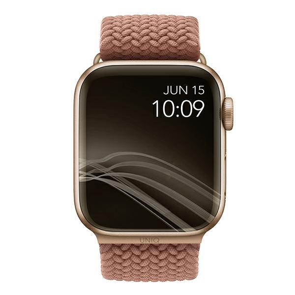Uniq Aspen Apple Watch Strap 44/42/45 Mmseries 1/2/3/4/5/6/7/8/9/Se/Se2 Braided Pink/Grapefruit Pink