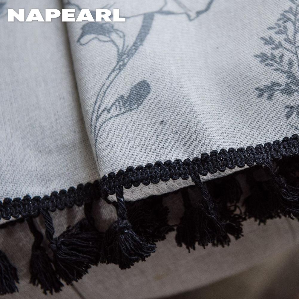 1 szt. NAPEARL Vintage w stylu wiejskim, kwiatowy nadruk, frędzle, półzaciemniająca zasłona na małe okno, do kuchni, sypialni, salonu, na balkon, dekoracja domu