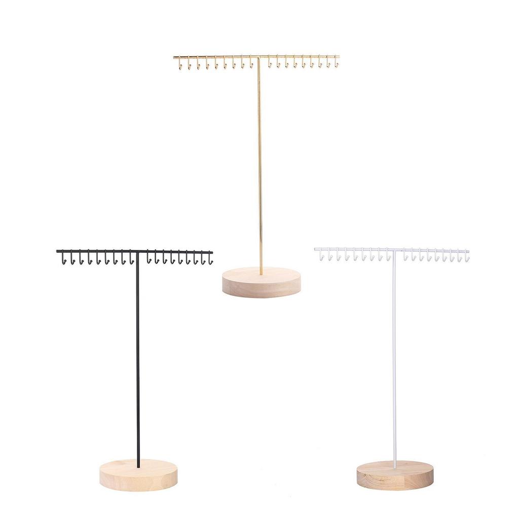 Trendigt Robust Legeringssmyckeställ för Halsband Armband och Örhängen Genomskinliga Organiserare med Flera Torn