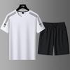 Men's Plus Size Ice Silk Summer Sports Set: Quick-Dry, Short-Sleeve, Two-Piece Trendy Outfit