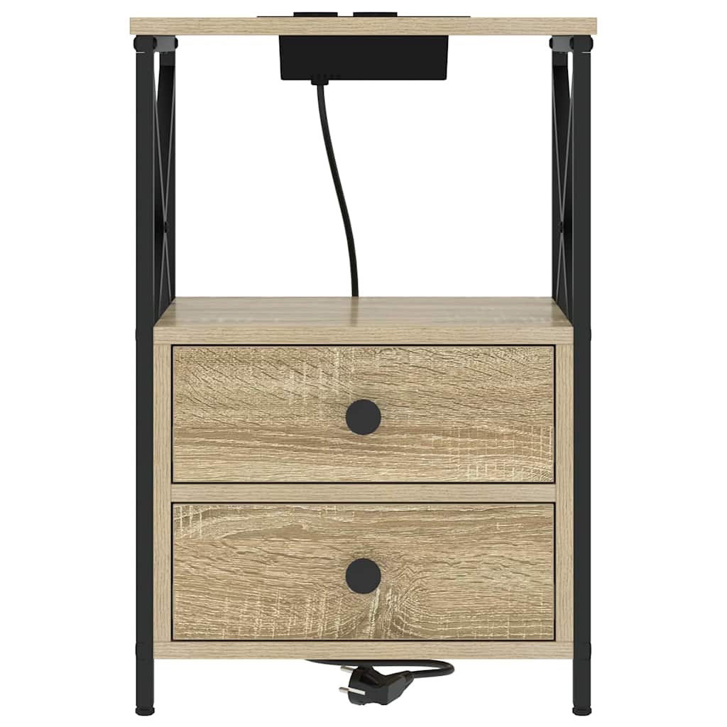 Nightstand Set 2 pcs Sonoma Oak Finish 40 x 31 x 60 cm Engineered Wood