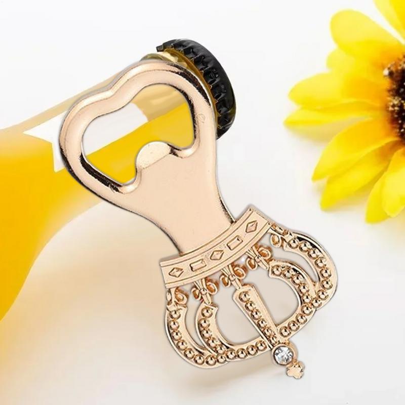 Bottle Top Opener Crown-Shaped Ergonomic Metal Bottle Opener Lightweight Gadgets For Outdoor Camping Wedding Banquets