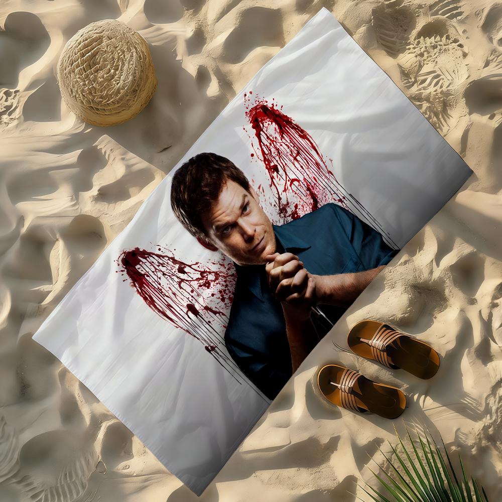Classic TV Dexter Towel Soft Lightweight Anti-Sand Large Beach Towel Quick-Drying Bath Sports Family
