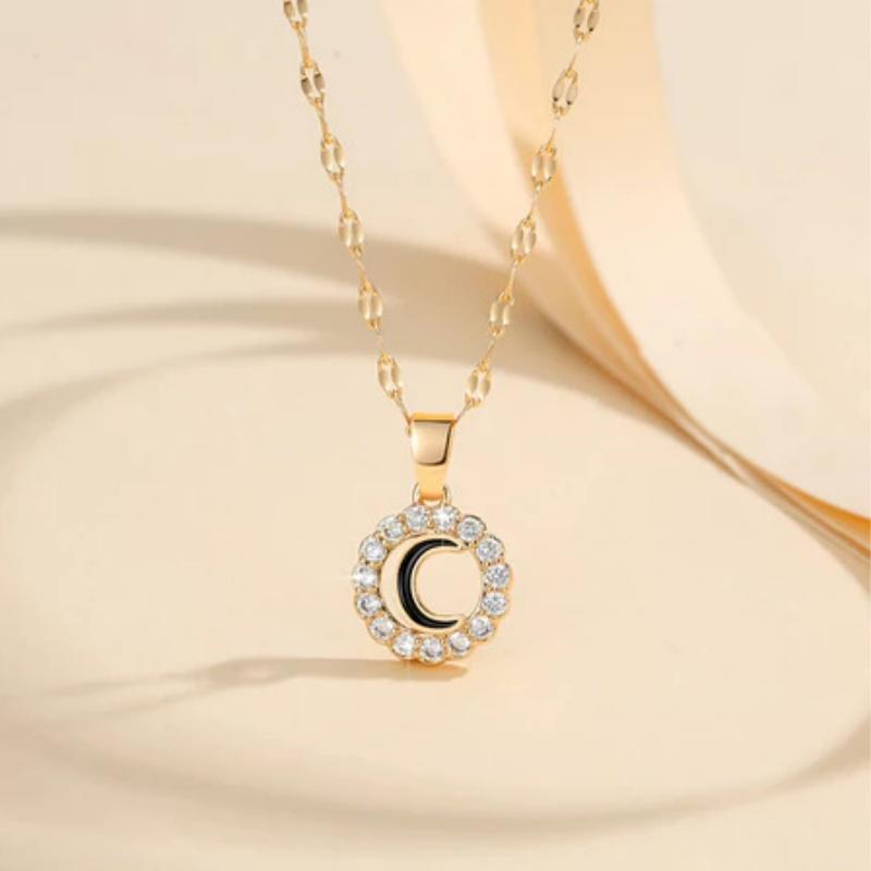Initial Letter Pendant Necklace Adjustable Chain Hypoallergenic Jewelry for Girlfriend Wife Birthday Graduation Gift C