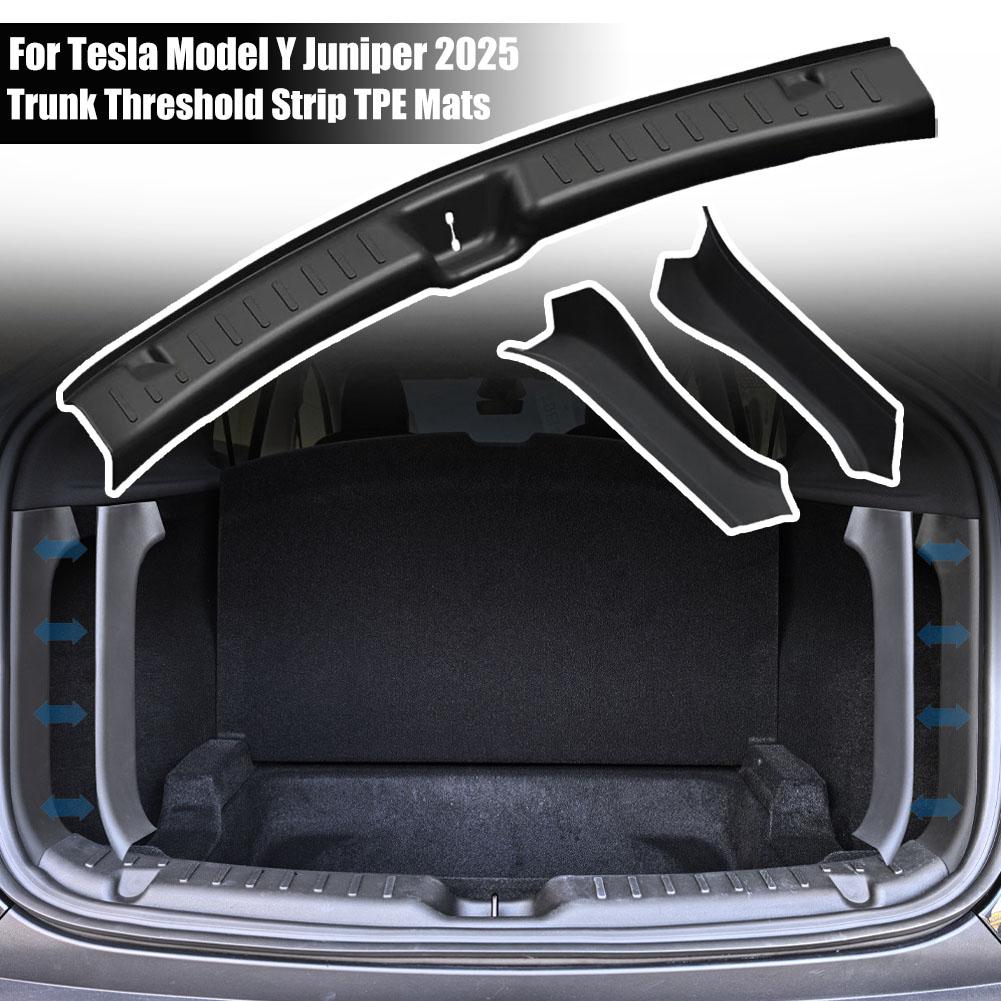 Für Tesla Model Y Juniper 2025 Kofferraumschwellenleiste Anti TPE Hinten Zubehör Kratzschutz Schwellermatten Fracht Innenraumschutz G W1O7