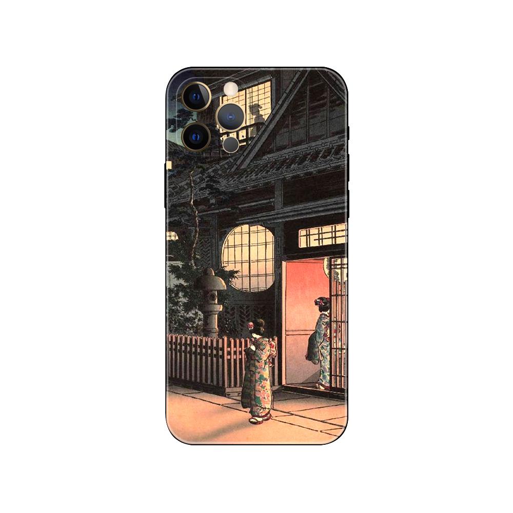 Tokyo Japanese Art Phone Case for Iphone 5 5s 2020se 6 6s 7 8 Plus X 10 XR XS 11 12 13 Mini Pro MAX Black Tpu Back Cover