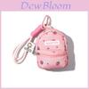 Strawberry Pattern Polyester Keychain Wallet With Durable Material For Daily Use
