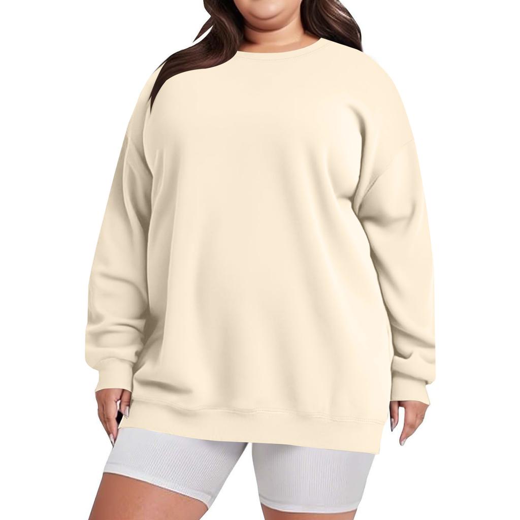 Plus Size Sweatshirt For  Women Oversized Crewneck Long Sleeve Pullover Tops