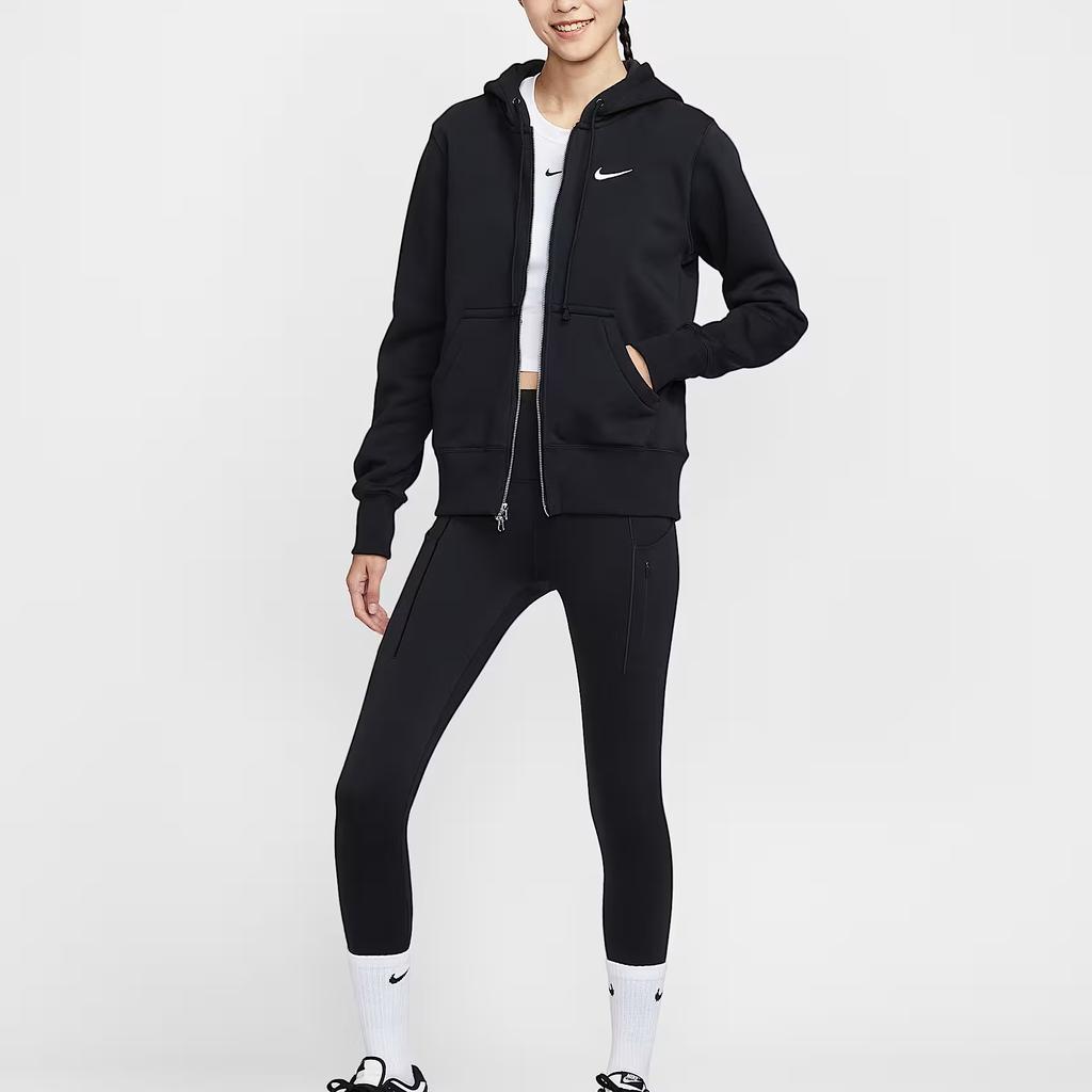 Nike Sportswear Phoenix Fleece Hooded Solid Zip-Up Long Sleeve Jacket Women Jackets HJ0996-010