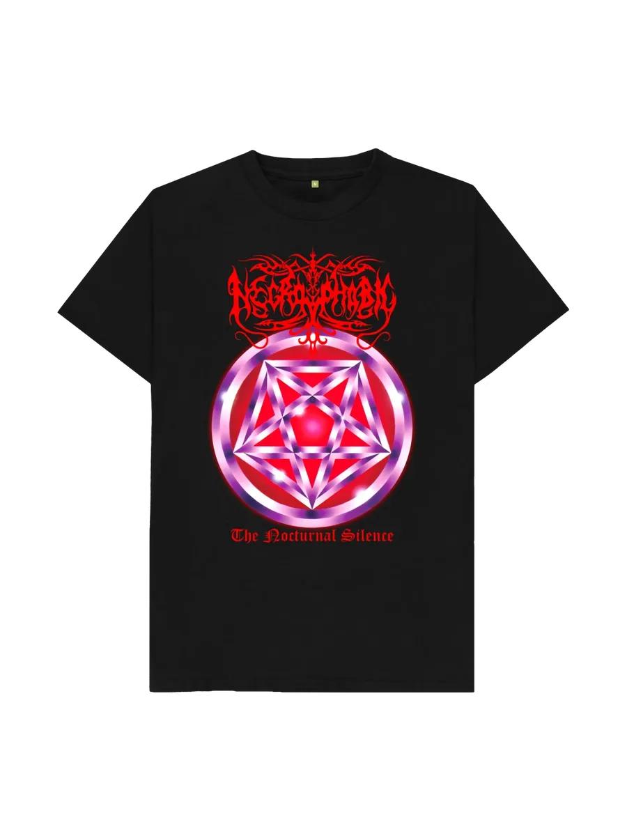 

Men s Necrophobic Graphic T-Shirt, 100% Cotton Crew Neck Short Sleeve Tee, Casual Summer Top for Daily Wear and Gift S
