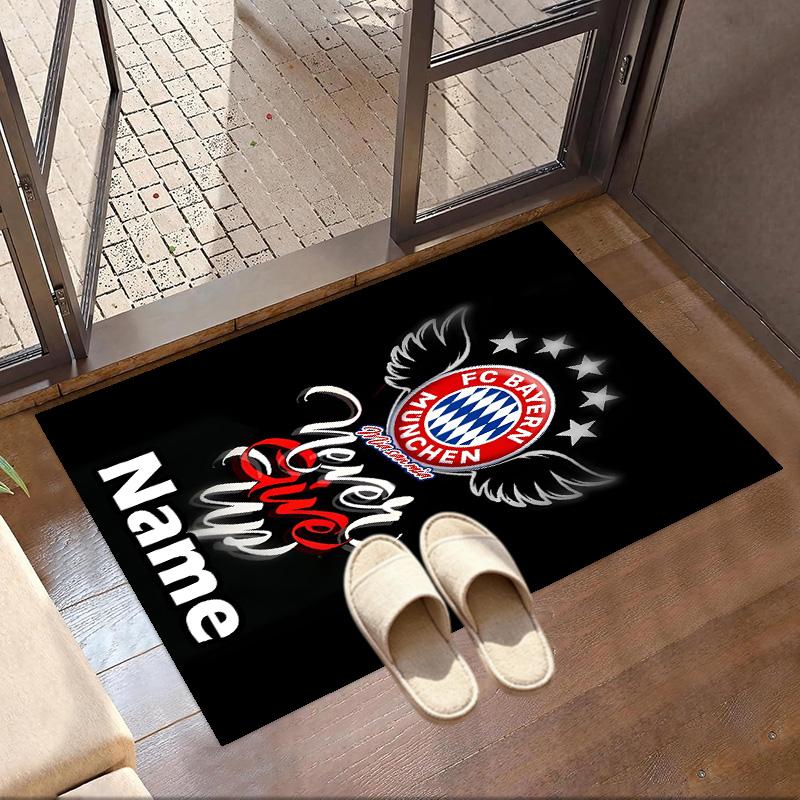 Custom Name Personalized FC Bayern Print Carpet, Versatile Home Decor Rug, for Playroom, Apartment, Balcony, Entryway, Hallway Gift