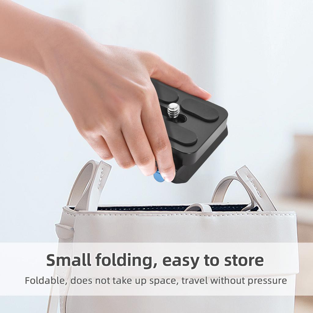Quick Release Plate Aluminium Alloy Foldable L Shaped Camera Quick Release Plate with 1Celsius4in and 3Celsius8in Screw Hole for   Camera