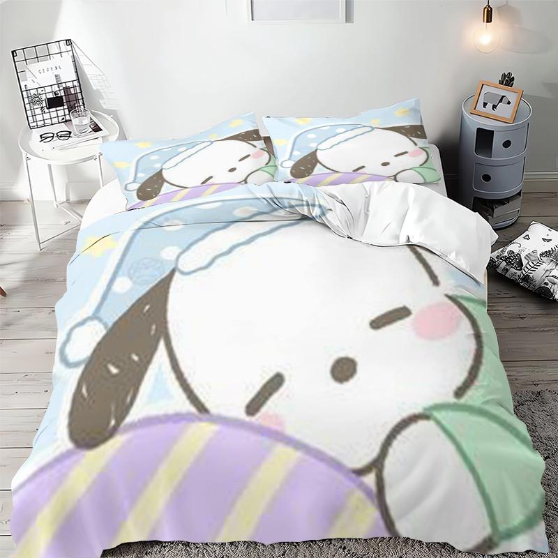 Pochacco 3D Print Bedding Sets Comforter Quilt Bed Cover Duvet Cover Pillow Case 2-3 Pieces Sets Kids Adult Bedroom Decor