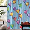 Open One Romantic Valentine'S Day Art Love Lollipop Print Shower Curtain, Window Curtain With 12 Hooks Curtain For Windows