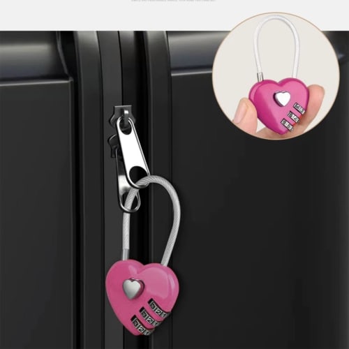 Set of 3 Wire Padlocks, 3 Colors, 3-Digit Combination Locks, Anti-Theft, Zinc Alloy, with PIN Code, Easy Setup, Secure and Anti-Theft, Compact, Lightw