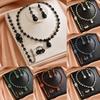 Ensemble de quatre pièces de collier gouttelettes rétro coloré transfrontalier pour le banquet de la mariée accessoires de bijoux multicolores de luxe léger