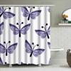Stylish Purple Butterfly Print Shower Curtain For Bathroom Decor Waterproof Bath Rug Set Home Decoration 3D Printed Shower Curta