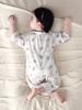 Unisex Baby Summer Jumpsuit - Anti-bacterial, Pure Cotton, Breathable, Boneless, Three-Quarter Sleeves, Essential Homewear