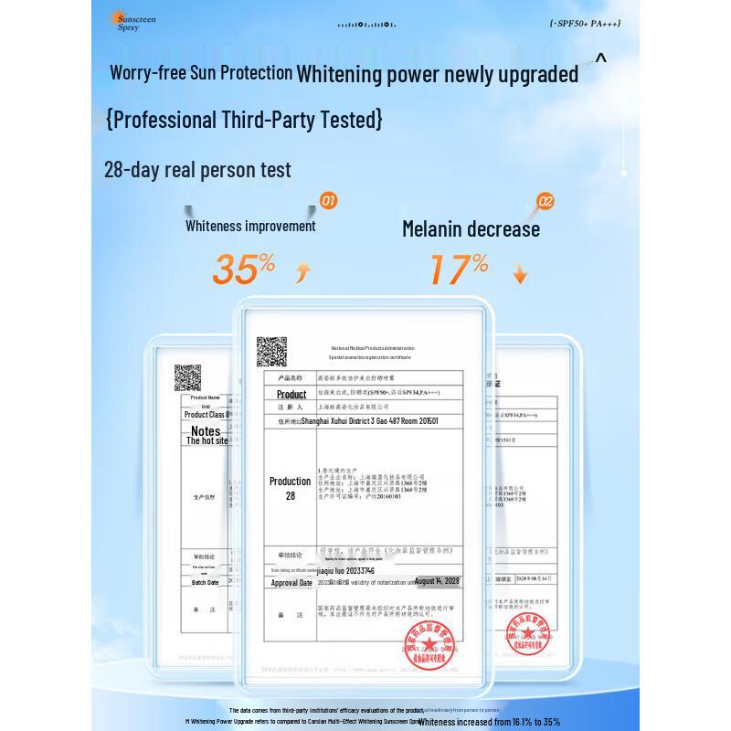 COGI Multi-Effect Whitening Sunscreen Spray SPF50+ PA+++ 2-Pack