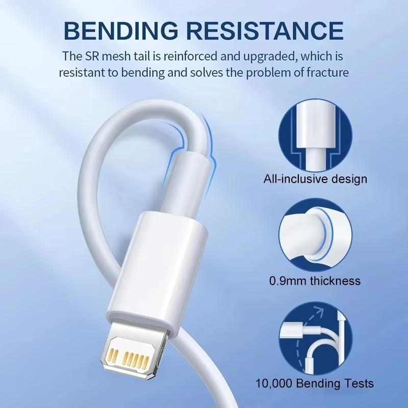 Original EU Fast USB Wall Charger For iPhone 6S 7 8 14 Plus X XR XS 11 12 13 Pro Max Rapid Charging Kit USB Cable 1m 1.5m 2m 3m