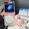 Hinged Magnetic Phone Case For Samsung Z FlIP 7 FE 6 5 Starry Sea Dolphin Print Clear Hard PC Folding Phone Cover For Galaxy Z Flip7 Flip6 Flip5