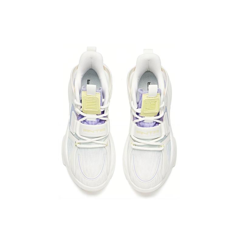 Anta Bastard 2.0 Life Collection Slip-Resistant Coverage Mid-Top Skateboard Shoes Women's Fluorescent Light Green Sneakers 122038081-5
