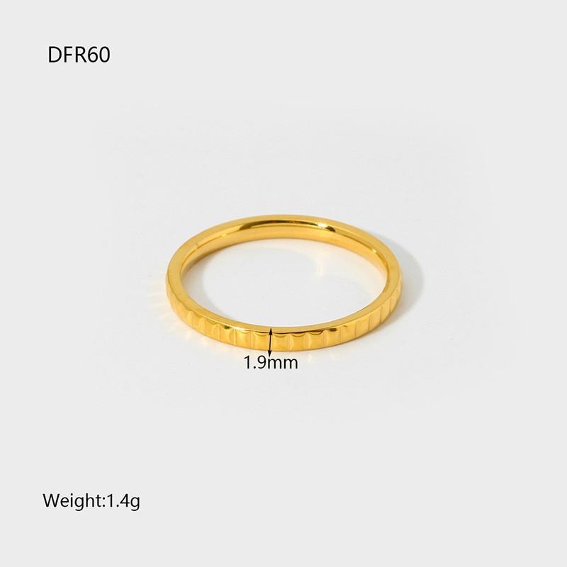 European and American INS Simple and Versatile Geometric Splicing Plain Ring Ring Ring Plated with 18K Gold Stainless Steel Waterproof Fashion