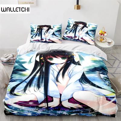 3D Print Kawaii Girl Bedding Set,Duvet Cover Comforter Bed Set Quilt Cover Pillowcase,King Queen Twin Size Boys Girls Adultse