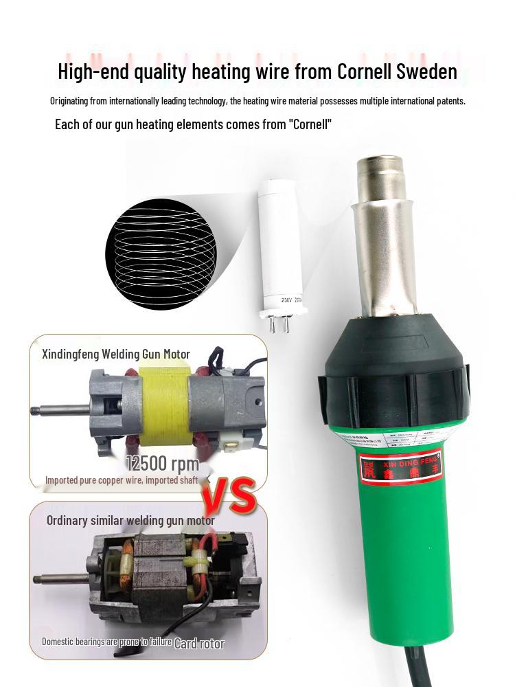 2000W High Power PVC & Plastic Welding Gun for Flooring, Film, and Sheet Applications