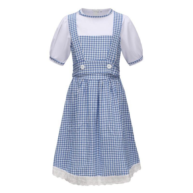 Halloween Zauberer von Oz Dorothy Blau Kariertes Kleid Pastorales Dienstmädchenkleid Aufführungskostüm