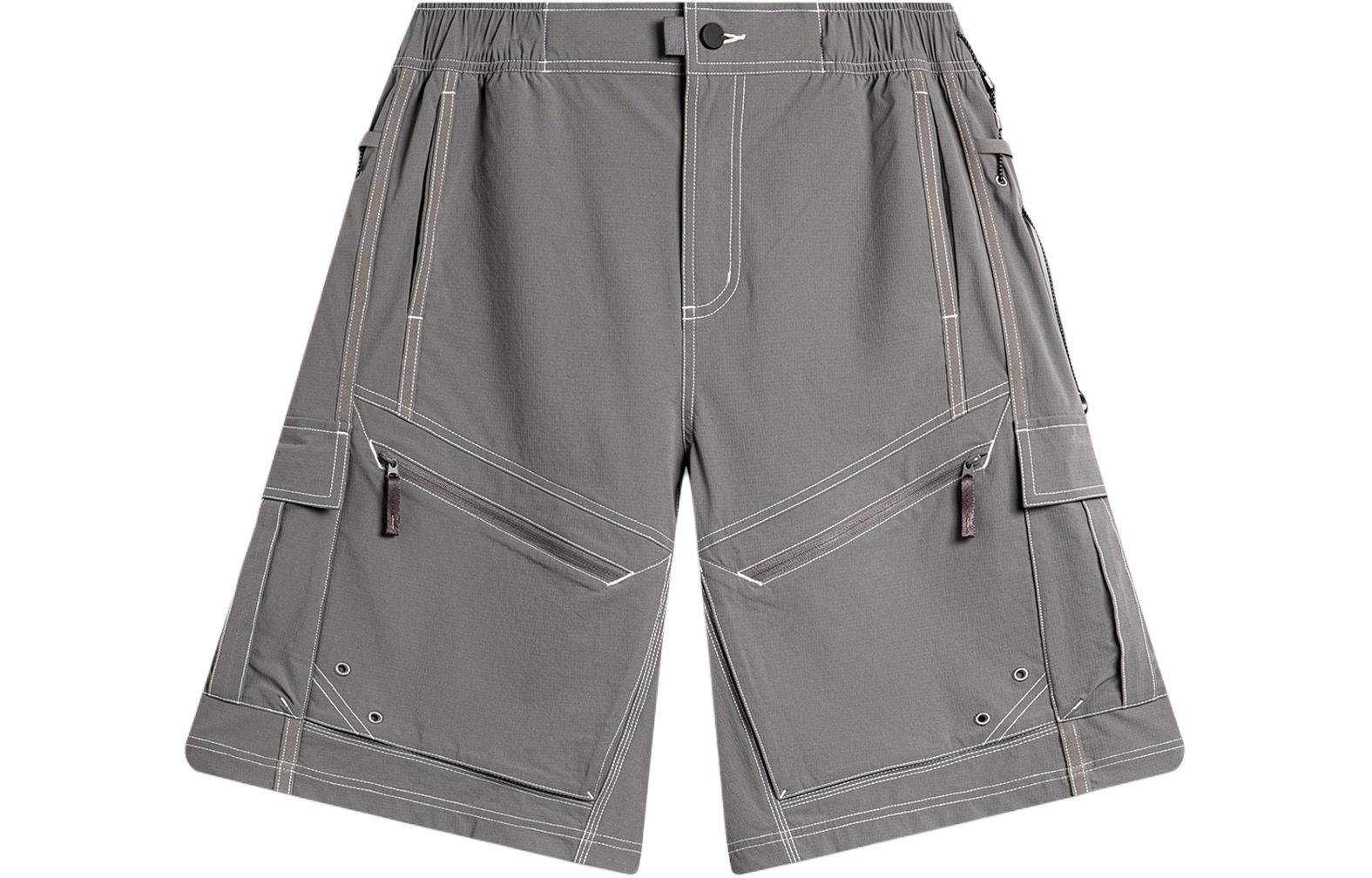 Li Ning CF Tracing Sports Shorts Men s Thunderstorm Gray AKSU647-2 S