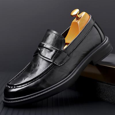 Hochwertige Markenschuhe mit dicken Sohlen für Herren, lässige Lederschuhe, Businessschuhe für Vorstellungsgespräche, bequeme Herren-Slipper mit weichen Sohlen