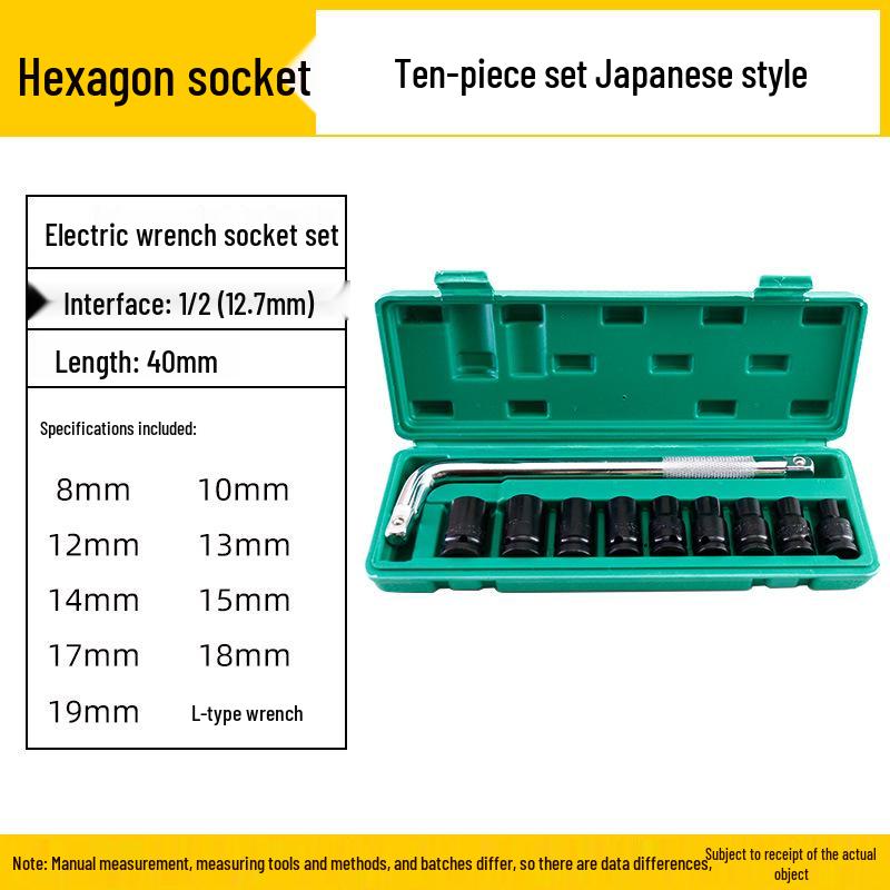 Electric Drill and Air Wrench Socket Set 1/2 Hex, 8-32mm
