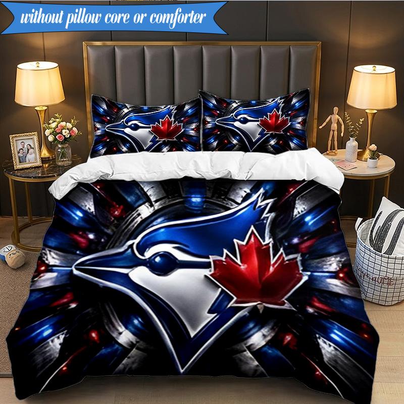 3PCS Blue Jays Bedding Set Duvet Cover Closure Includes 1 Duvet Cover & 2 Pillowcases for All Seasons Bedroom Decor Christmas Fan gifts