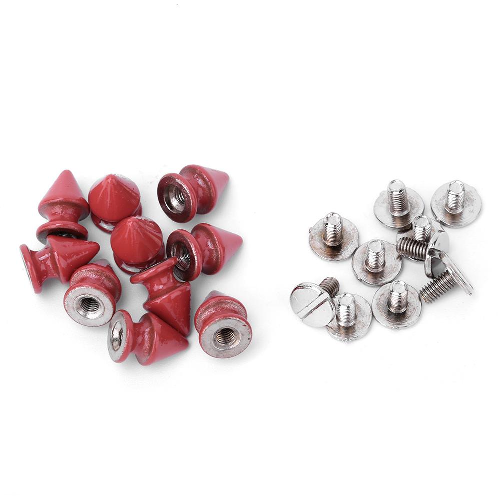 50pcs 8*12mm Fashion Metal Bullet Rivet Spikes & Cone Studs for Leather DIY Accessory (Red)