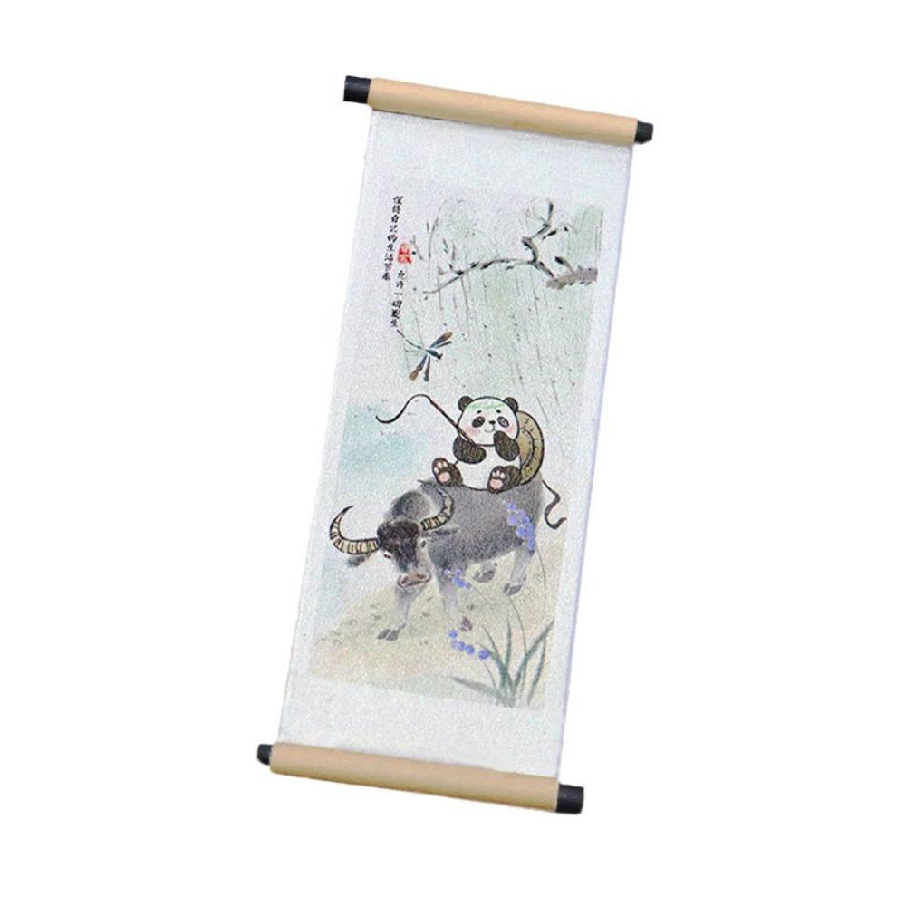 

Wood Panda Fridge Magnet Scroll Design Refrigerator Decoration Refrigerator Sticker Photo Wall Style C