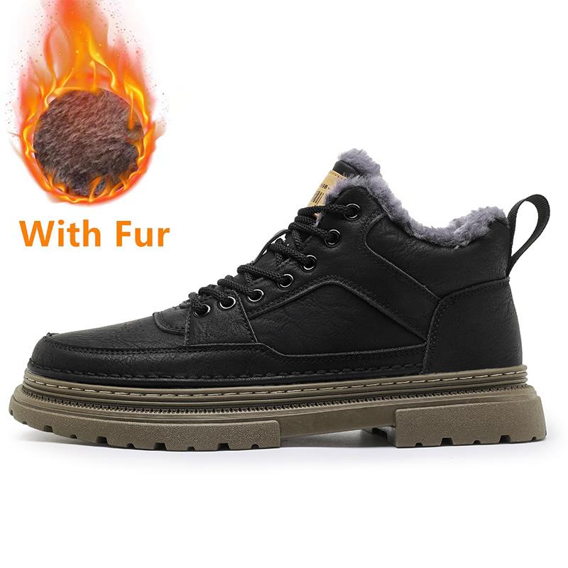 

Модные классические мужские зимние ботинки, повседневная кожаная обувь, мужские меховые плюшевые зимние ботинки, теплые уличные ботильоны, мужская обувь, новинка, клубная мужская обувь 44