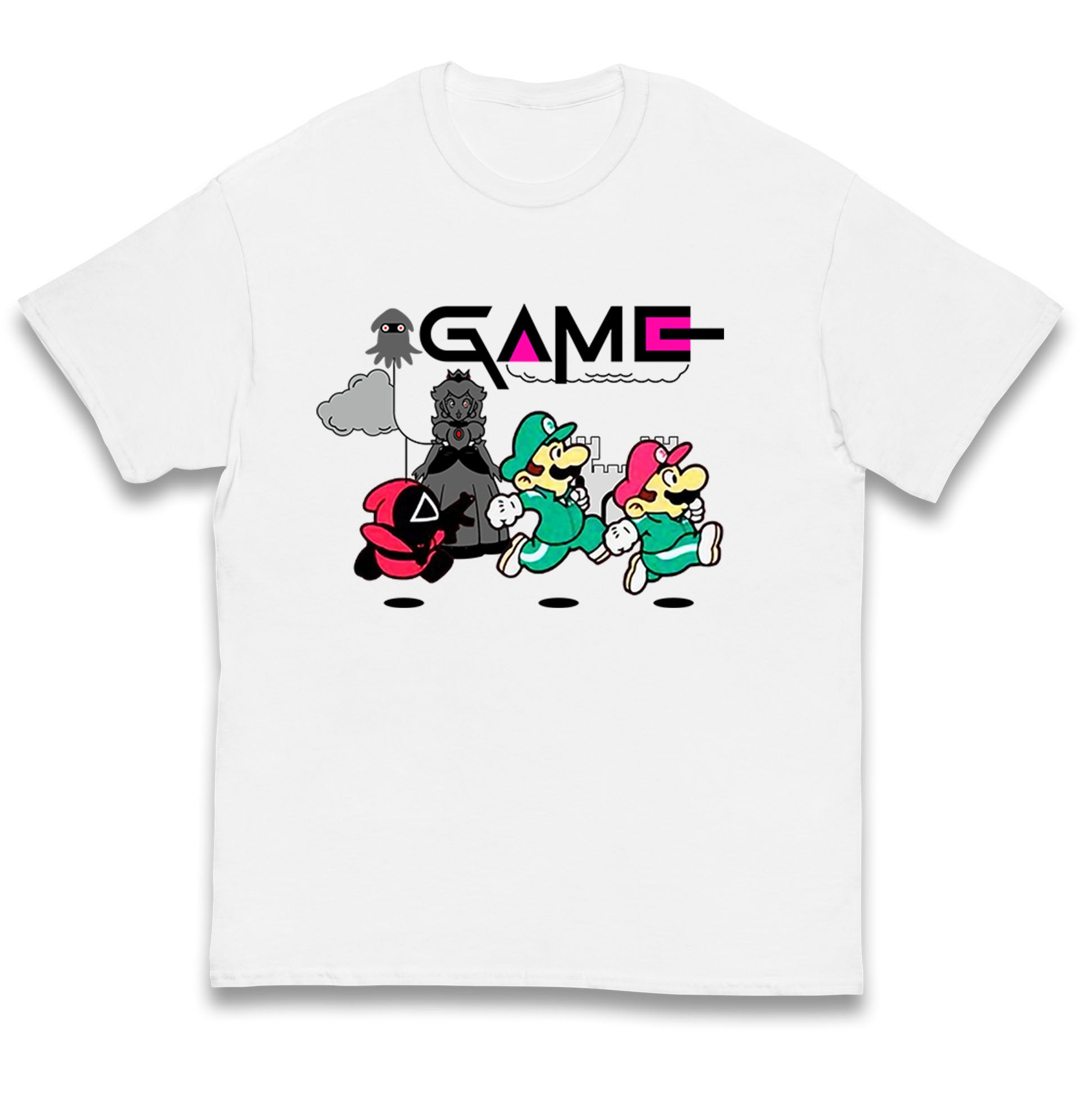 Squid Game Super Mario Spoof Princess Peach Guard kids T Shirt 150