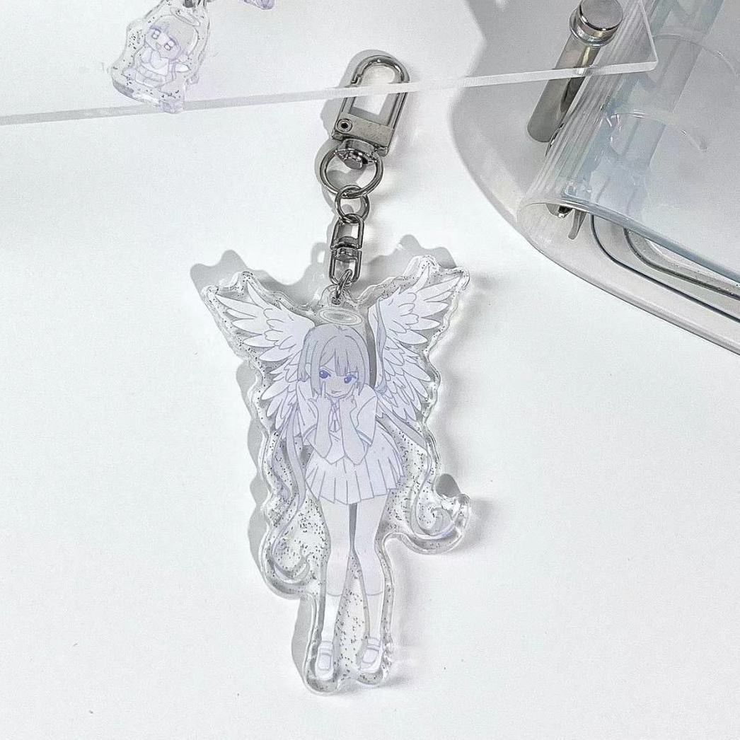 

Ghost Girl Angel Phone Keychain Cute White Kawaii Charms Pendant For iPhone 15Promax Airpods Earphone Books Ins Korea New