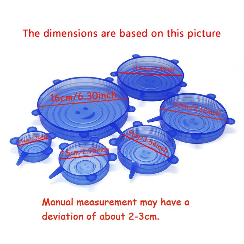 Silicone Fresh-Keeping Lid Multifunctional Bowl Lid Silicone Lid 6-Piece Set Plastic Wrap