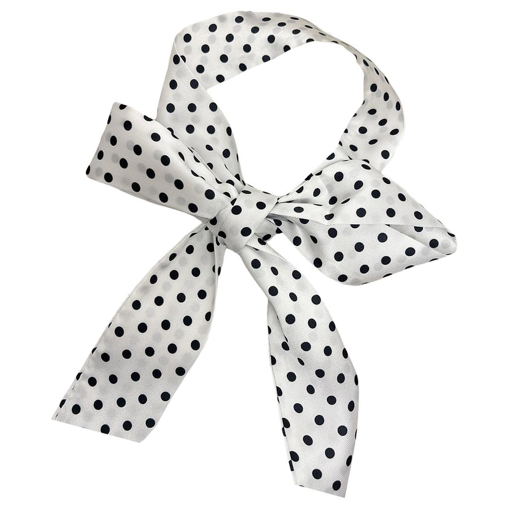 Women Dotted Long Scarf Casual Party Neckwear French Styles Neck Scarf Fashion Hairwrap for Dinner Party and Travel Use