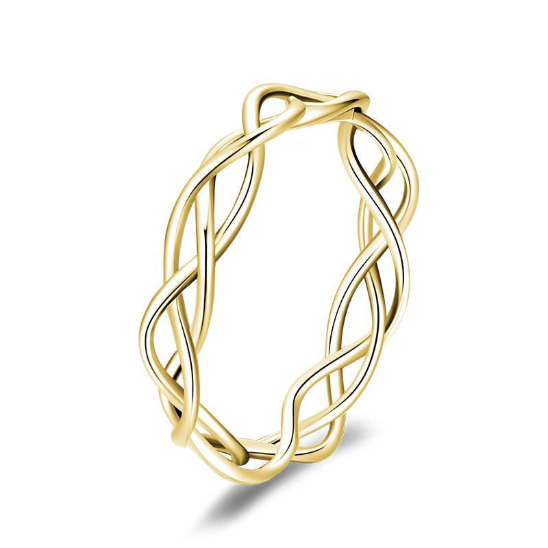 

Abstract Braided Texture Elegant Ring Real 925 Sterling Silver Simple Fashion Finger Rings For Women Jewelry Accessories 5