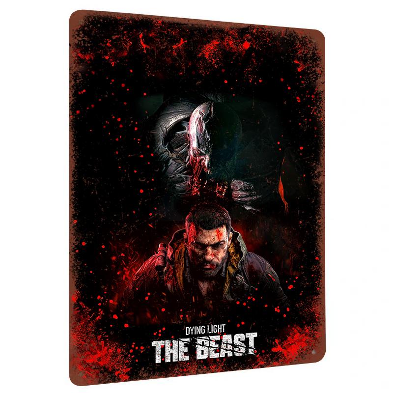 Dying Light The Beast Game Poster Metal Wall Art Decorative Painting for Home Bar Gaming Room Decoration 7.9x11.8In(20x30cm)
